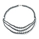 Non-Magnetic Synthetic Hematite Beades 3 Layer Necklaces(NJEW-H307-02)-1