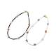 2Pcs 2 Style Natural Mixed Gemstone Chips & Glass Seed Beaded Necklaces Set for Women(NJEW-TA00051)-1