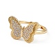 Clear Cubic Zirconia Butterfly Adjustable Ring(RJEW-L100-013G)-2