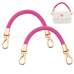 Imitation Leather Braided Bag Straps, with Alloy Clasp, for Bag Replacement Accessories, Cerise, 320mm(FIND-WH0126-682B)