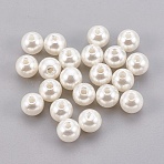 ABS Plastic Imitation Pearl Beads, Round, Old Lace, 9.5~10mm, Hole: 2.3mm(X-KY-G009-10mm-02)