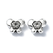 Tibetan Style Alloy Beads, Butterfly, Antique Silver, 11.5x14.5x6mm, Hole: 1.8mm, about 185pcs/500g.(TIBEB-F065-06AS-01)