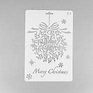 Creative Christmas Plastic Drawing Stencil, Hollow Hand Accounts Ruler Templat, For DIY Scrapbooking, White, 25.9x17.2cm(DIY-L007-10)