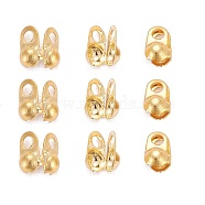 304 Stainless Steel Bead Tips, Calotte Ends, Clamshell Knot Cover, Golden, 4x2mm, Hole: 1mm(STAS-R063-19-G)