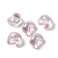 Transparent Resin Beads, Moon, Pink, 25x22x16.5mm, Hole: 3.5mm(RESI-F037-01C)