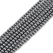 Non-magnetic Synthetic Hematite Beads Strands, Round, Grade AAA, Copper Plated, 2mm, Hole: 0.5mm, about 206pcs/strand, 16.1 inch(G-E133-1D)