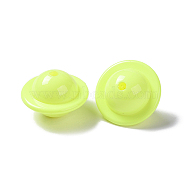 Baking Paint Acrylic Beads, 3D Universe Planet Beads, Champagne Yellow, 22x15mm, Hole: 2.8mm(OACR-D051-01B)