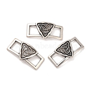 Tibetan Style Alloy Connector Charms, Rectangle with Triquetra, Antique Silver, 12x24x2mm, Hole: 5.5x6mm, about 588pcs/1000g(PALLOY-R143-19AS)