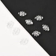 Transparent Acrylic Beads, Flower, Clear, 9x12.5x4mm, Hole: 1mm(X-TACR-F004-02)