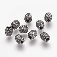 Tibetan Style Spacer Beads, Barrel, Cadmium Free & Lead Free, Gunmetal, 5mm, Hole: 2mm(K08NJ052)
