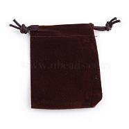 Rectangle Velvet Pouches, Gift Bags, Coconut Brown, 9x7cm(TP-R002-7x9-07)