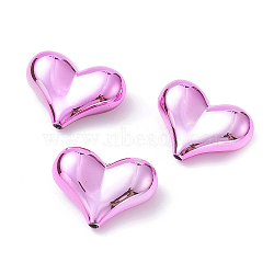 UV Plating Acrylic Beads, Iridescent, Heart, Violet, 16x22x8mm, Hole: 1.8mm(PACR-R249-01A)