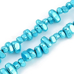 Baking Paint Electroplated Synthetic Non-magnetic Hematite Beads Strands, Nuggets, Dark Turquoise, 4~5x6.5~7x3~4.5mm, Hole: 1mm, about 120pcs/strand, 15.98''(40.6cm)(G-H072-D01-01A)