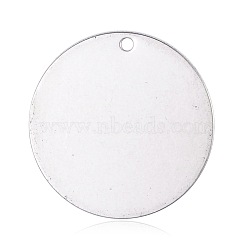 201 Stainless Steel Pendants, Stamping Blank Tag, Flat Round, Stainless Steel Color, 25x1mm, Hole: 1mm(STAS-G072-02P)