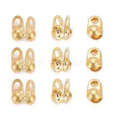 304 Stainless Steel Bead Tips, Calotte Ends, Clamshell Knot Cover, Golden, 4x2mm, Hole: 1mm(STAS-R063-19-G)