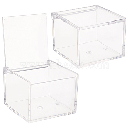 4 Grids Transparent Plastic Gift Boxes, with Flip Cover, Square, Clear, 7.9x7.9x6cm, Inner Diameter: 4.8x4.8x4.7cm(CON-WH0087-68A)
