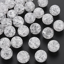 Transparent Crackle Acrylic Beads, Round, White, 14x13mm, Hole: 2.5mmhole: 2.5mm, about 340pcs/500g.(MACR-S373-66B-N12)