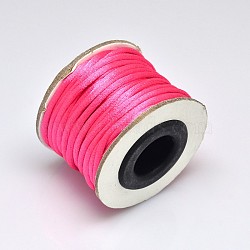 Macrame Rattail Chinese Knot Making Cords Round Nylon Braided String Threads, Fuchsia, 2mm, about 10.93 yards(10m)/roll(X-NWIR-O001-A-33)