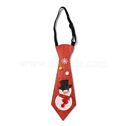 Chistmas Theme Non-woven Fabrics Necktie, for Boy, with Elastic Band, Snowman, Inner Diameter: 77~137mm(AJEW-L092-A02)