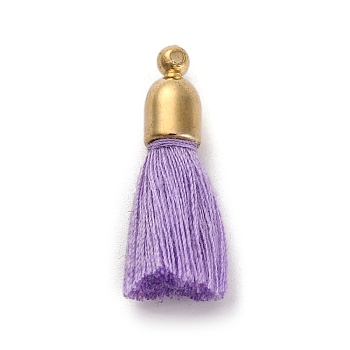 Cotton Pendants, with CCB Plastic Finding, Tassl, Lilac, 24.5~30x6mm, Hole: 1.4mm