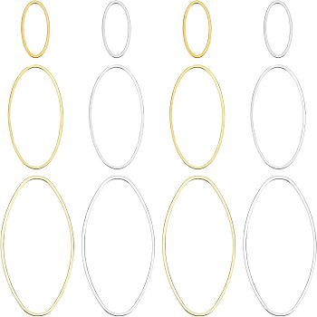 Brass Linking Rings, Oval, Golden & Silver, 240pcs/box