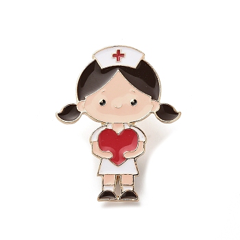 Medical Series Enamel Pins, Alloy Brooches for Backpack Clothes, Nurse, 40.5x32mm