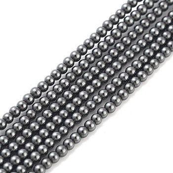 Non-magnetic Synthetic Hematite Beads Strands, Round, Grade AAA, Copper Plated, 2mm, Hole: 0.5mm, about 206pcs/strand, 16.1 inch