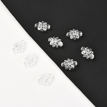 Transparent Acrylic Beads, Flower, Clear, 9x12.5x4mm, Hole: 1mm