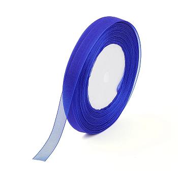 Sheer Organza Ribbon, DIY Material for Ribbon, Blue, 1/2 inch(12mm), 500yards(457.2m)