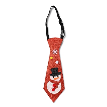 Chistmas Theme Non-woven Fabrics Necktie, for Boy, with Elastic Band, Snowman, Inner Diameter: 77~137mm