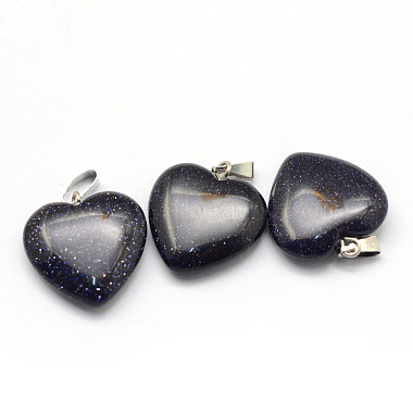 Coeur synthétiques pendentifs goldstone bleu(G-Q438-21)-2