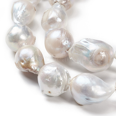 Natural Baroque Pearl Keshi Pearl Beads Strands(PEAR-K004-20)-2