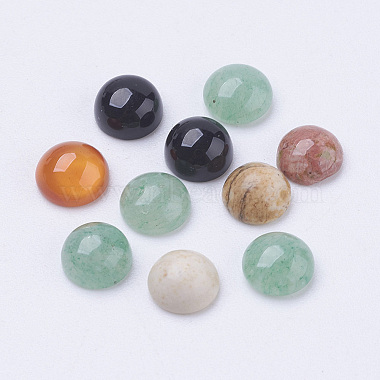 6mm Mixed Color Flat Round Mixed Stone Cabochons