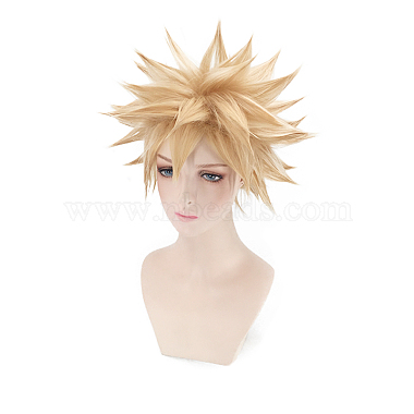 Short Blonde Wavy Cosplay Party Wigs(OHAR-I015-03)-4