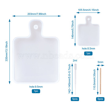 Moules en silicone pour assiette plate à poignée rectangle bricolage(DIY-TA0008-79)-8