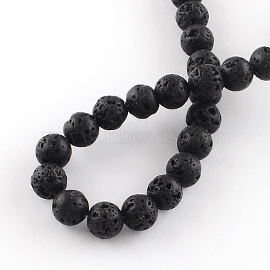 Dyed Natural Lava Rock Gemstone Round Bead Strands(X-G-R293-04)-2