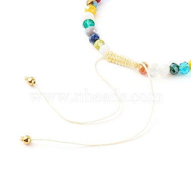 Electroplate Glass Nylon Thread Braided Bead Bracelets(BJEW-JB06360-05)-5