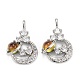 Brass Clear Cubic Zirconia Glass Pendants(ZIRC-C024-21P)-2