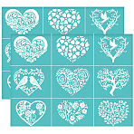 Self-Adhesive Silk Screen Printing Stencil, for Painting on Wood, DIY Decoration T-Shirt Fabric, Heart, 220x280mm(DIY-WH0638-044)