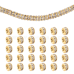 50Pcs 316 Surgical Stainless Steel Rhinestone Spacer Beads, Flat Round, Ion Plating(IP), Real 18K Gold Plated, 5x2.5mm, Hole: 1mm(STAS-UN0063-78)