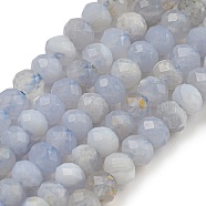 Faceted Rondelle Natural Blue Lace Agate Beads Strands, 4x3mm, Hole: 1mm, about 129pcs/strand, 15.55''(39.5cm)(G-F289-04A)