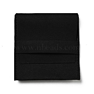 Microfiber Jewelry Pouches, Foldable Gift Bags, for Ring Necklace Earring Bracelet Jewelry, Square, Black, 8x7.8x0.3cm(ABAG-P007-01B-01)