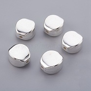 CCB Plastic Beads, Flat Oval, Silver Color Plated, 19x17x11mm, Hole: 2.5mm(CCB-E052-55S)