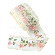 10 Yards Embroidery Polyester Lace Trim, for Sewing Decoration Craft, Flower, Antique White, 3-3/8~3-3/4 inch(85~95mm)(OCOR-GF0001-80A)