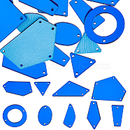 1Bag Sew on Mirror Rhinestones, Mixed Shape Irregular Acrylic Rhinestone Pieces, Multi-Strand Links, Blue, 15~38x12~25x1.5mm, Hole: 1.2mm, 50pcs/bag(DIY-SC0022-66)