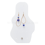 SUNNYCLUE Acrylic Earrings Display Frame, with Iron Holder, White, 20x12x0.3cm, Hole: 1.5mm and 4mm(EDIS-SC0001-03C)