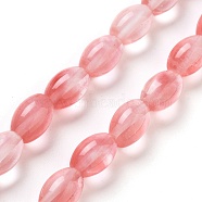 Cherry Quartz Glass Beads Strands, Rice, 12x8mm, Hole: 1.2mm, about 33pcs/strand, 15.94''(40.5cm)(G-B106-B02-01)