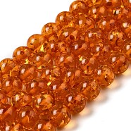 Resin Imitation Amber Beads Strands, Round, Coral, 10mm, Hole: 0.9mm, about 41pcs/strand, 16.34''(41.5cm)(RESI-Z017-01C)