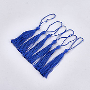 Polyester Tassel Big Pendant Decorations, Blue, 80~90x6~7mm(X-FIND-S307-28)