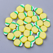 Handmade Polymer Clay Cabochons, Fashion Nail Art Decoration Accessories, Pineapple, Yellow, 10~12x8~9x2~3mm, about 200~250pcs/50g(X-CLAY-N006-13)